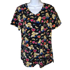DESPICABLE Me Minion Themed Scrub Top Size Medium